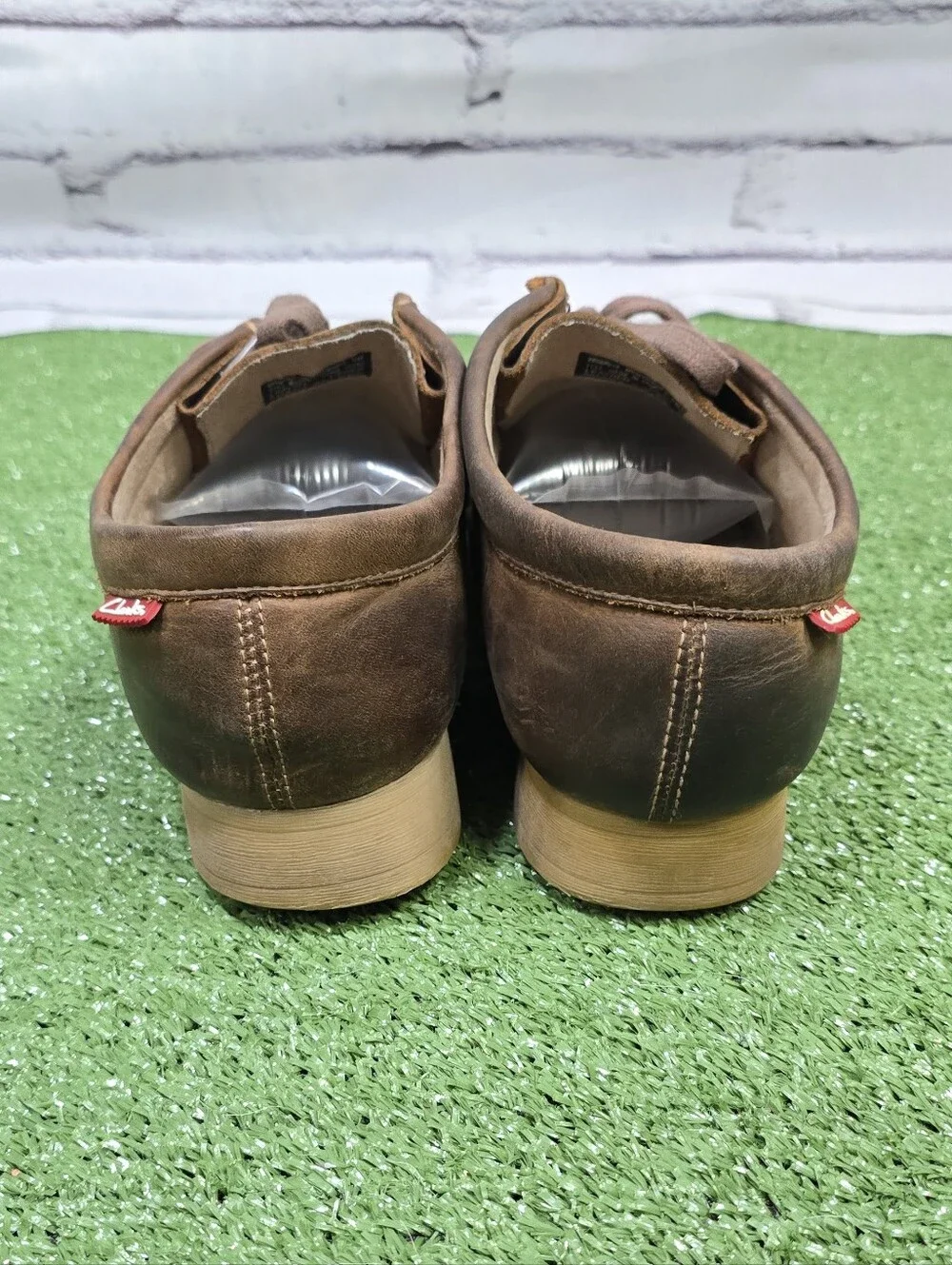 Clarks Classic Wallabee EVO Stinson Beeswax Leather Gum Sole Moc Toe Loafers Sz9